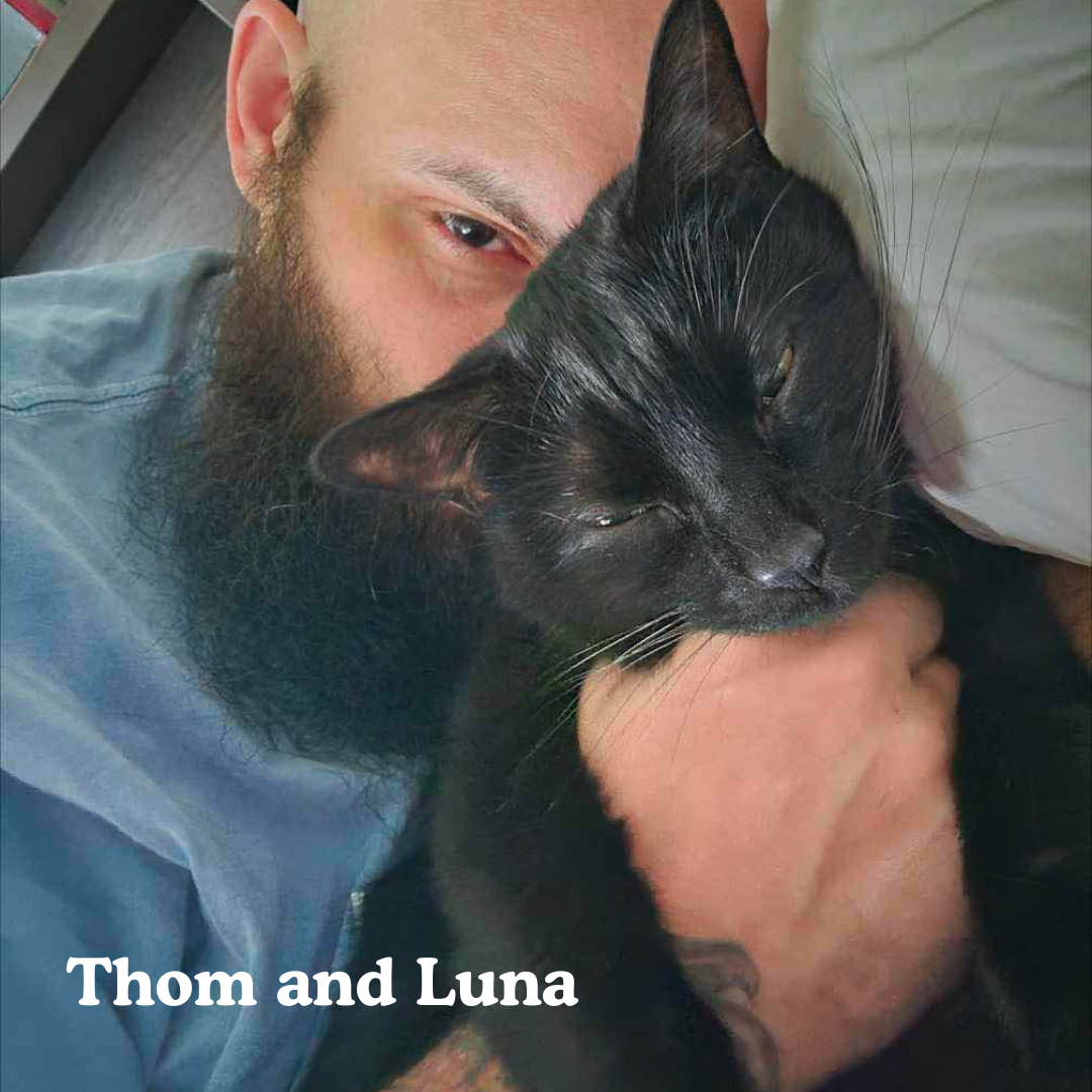 Thom Sims and Luna the Cat